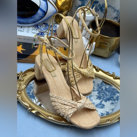 🆕 LOEFFLER RANDALL 🧿 NWOT Riya Braided Mignon Knot Mid-Heel Sandal, Sz 7 - Picture 6 of 16